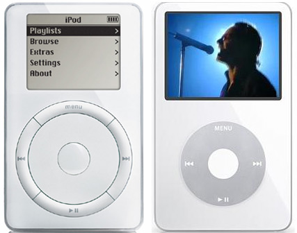 first and fifth-gen iPods