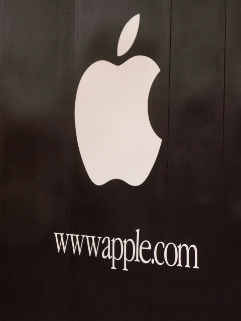 apple logo outside store